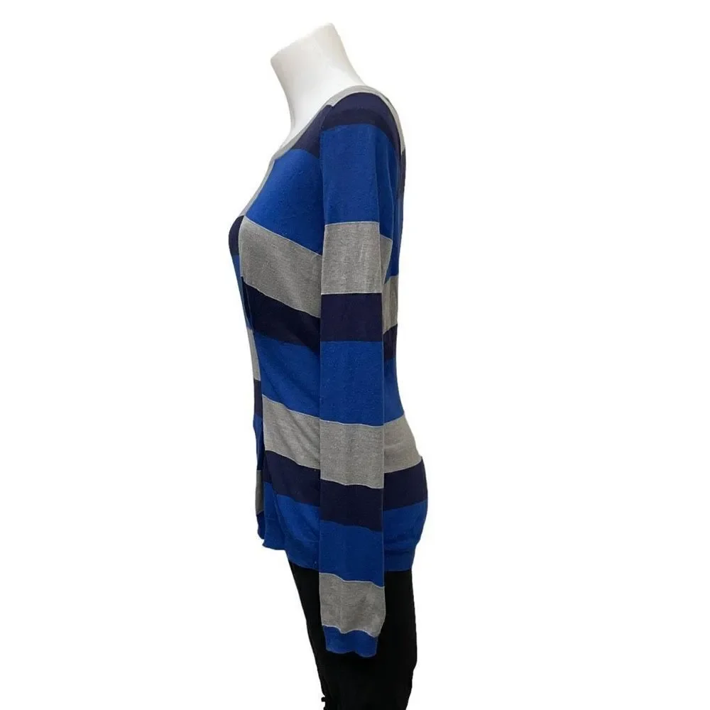 MARC by MARC Jacobs Blue Striped Soft Cashmere‎ Knit pullover Sweater size XS
